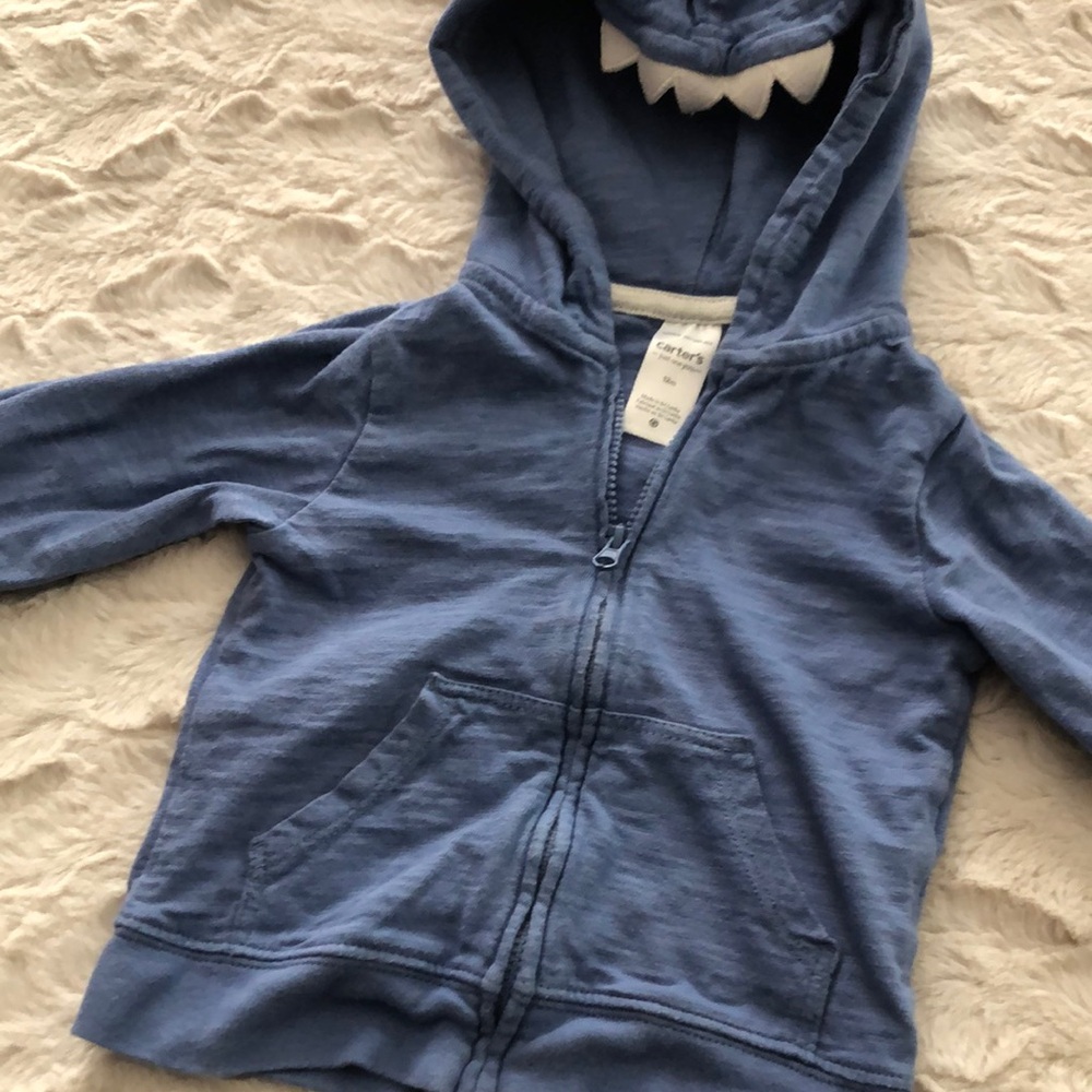 Carter's Blue Zip-Up Hoodie Sweatshirt - Picture 5 of 8
